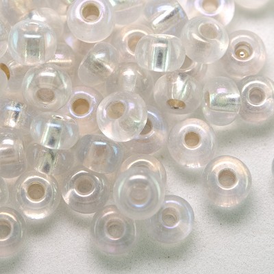 Preciosa seed bead 5/0 Clear glass AB silver lined