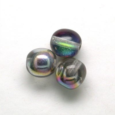 Rainbow dream 6mm round Czech glass druk beads