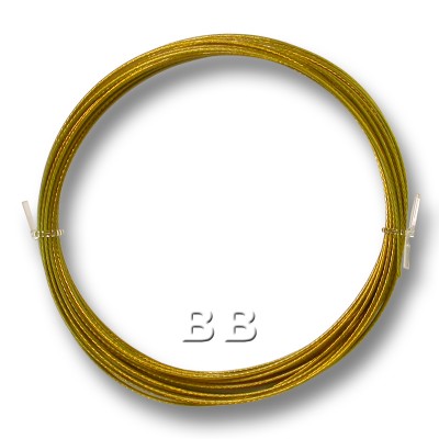 Rich Gold coloured, nylon coated 0.45mm/.018" Dia.7x1 Tigertail
