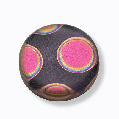 Smoked Mauve Matt Peacock Disc 17mm Pressed Czech Glass Bead