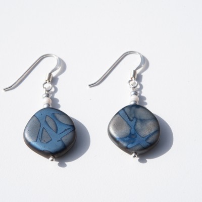 Strong Blue Fantasy Bead Earrings