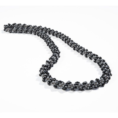 Sun Studio &ndash; Black and White Striped -  Eternal Spiral Rope Necklace Bead Kit.