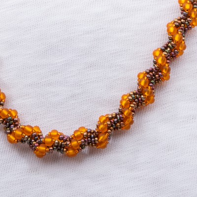 Sun Studio &ndash; Blazing Orange Eternal Spiral Rope Necklace Bead Kit.