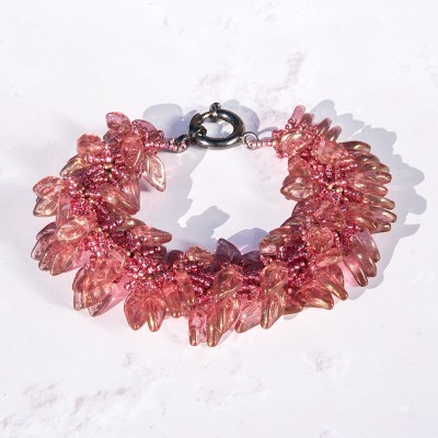Sun Studio – Raspberry Rose - Daphne Spiral Bracelet Bead Kit - (.925 Black Finish)
