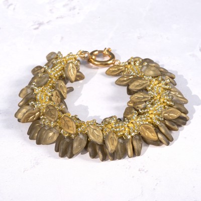 Sun Studio – Golden Amber - Daphne Spiral Bracelet Bead Kit - (.925 Gold Finish)