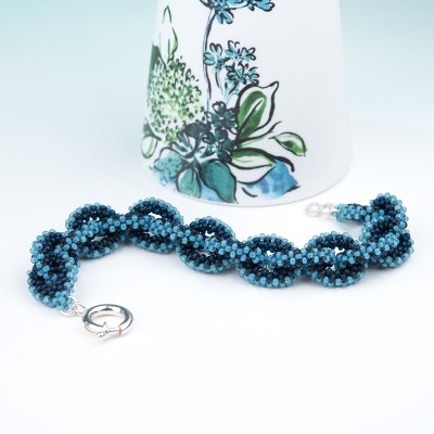 Sun Studio - Marine Blue Alabaster - Chain Bracelet Bead Kit