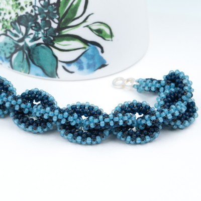 Sun Studio - Marine Blue Alabaster - Chain Bracelet Bead Kit