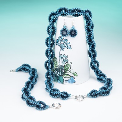 Sun Studio - Marine Blue Alabaster - Chain Bracelet Bead Kit
