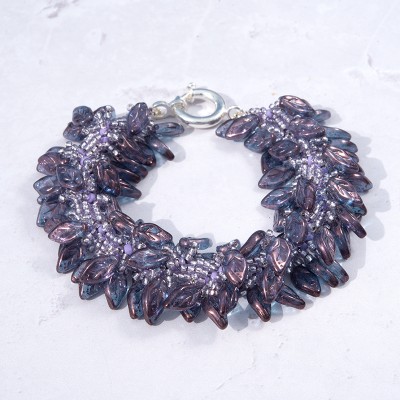 Sun Studio – Violet Orchid - Daphne Spiral Bracelet Bead Kit - Sterling silver
