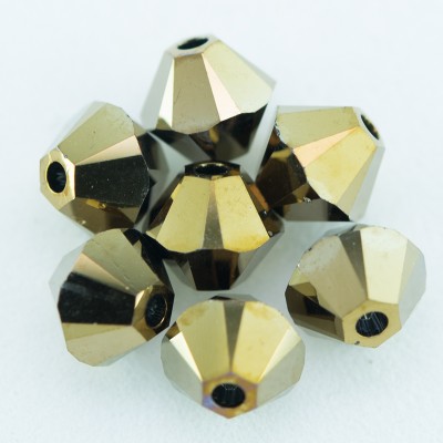 Swarovski 5301 Bead 4mm Dorado 2x Bicone