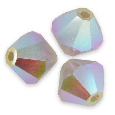 Swarovski 5301 Bead 6mm Light Grey Opal AB2x Bicone