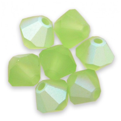 Swarovski 5301 Bead 4mm Peridot AB/Matt Bicone