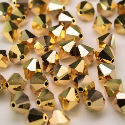 Swarovski 5301 Bead 8mm Crystal Aurum 2x Bicone