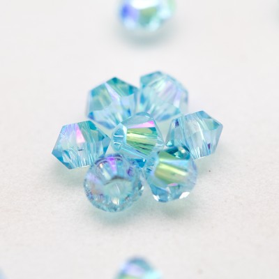 Swarovski 5328 Xilion Bead 3mm Aquamarine (202) Shimmer2 Bicone.