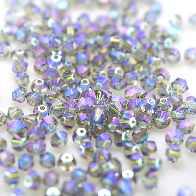 Swarovski 5328 Xilion Bead 3mm Black Diamond (215) Shimmer2 Bicone.