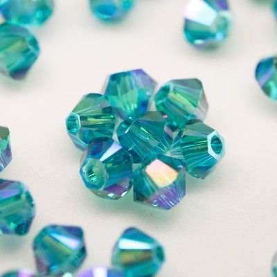 Swarovski 5328 Xilion Bead 3mm Blue Zircon (229) Shimmer2 Bicone.