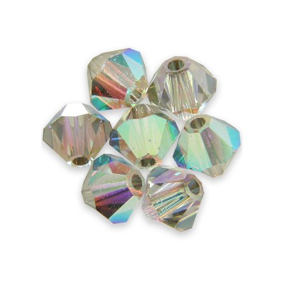 Swarovski 5328 Xilion Bead 3mm Crystal AB/SATIN Bicone