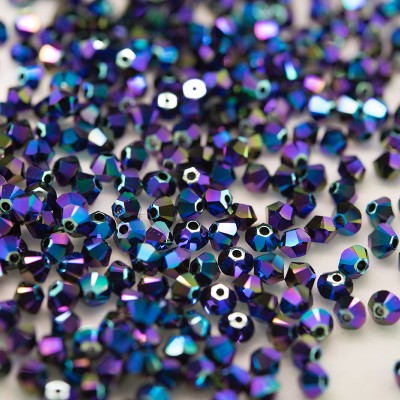 Swarovski 5328 Xilion Bead 3mm Jet (280) Shimmer2 Bicone.