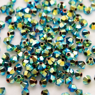 Swarovski 5328 Xilion Bead 3mm Jet AB2x Bicone