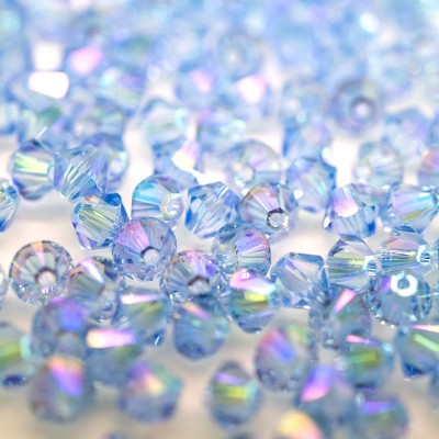 Swarovski 5328 Xilion Bead 3mm Light Sapphire (211) Shimmer2 Bicone.