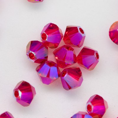 Swarovski 5328 Xilion Bead 3mm Light Siam (227) Shimmer2 Bicone.