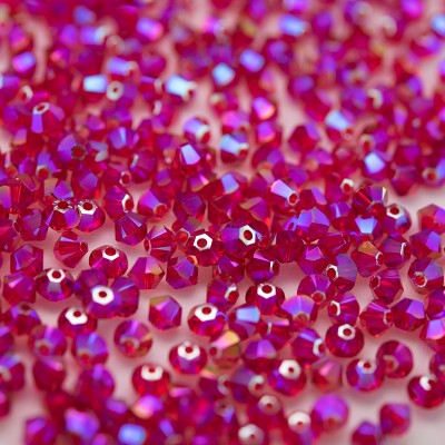 Swarovski 5328 Xilion Bead 3mm Light Siam (227) Shimmer2 Bicone.