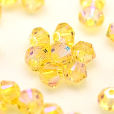 Swarovski 5328 Xilion Bead 3mm Light Topaz (226) Shimmer2 Bicone.
