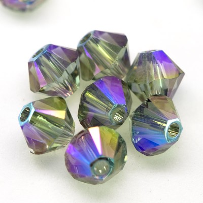 Swarovski 5328 Xilion Bead 4mm Black Diamond (215) Shimmer2 Bicone.