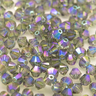 Swarovski 5328 Xilion Bead 4mm Black Diamond (215) Shimmer2 Bicone.