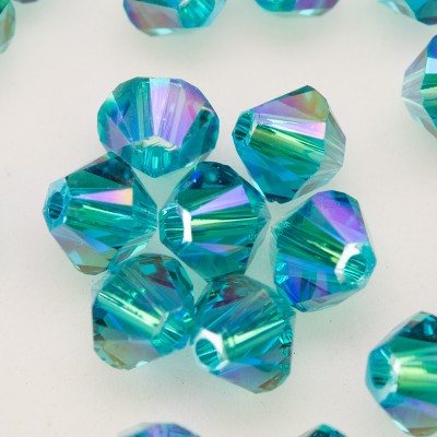 Swarovski 5328 Xilion Bead 4mm Blue Zircon (229) Shimmer2 Bicone.
