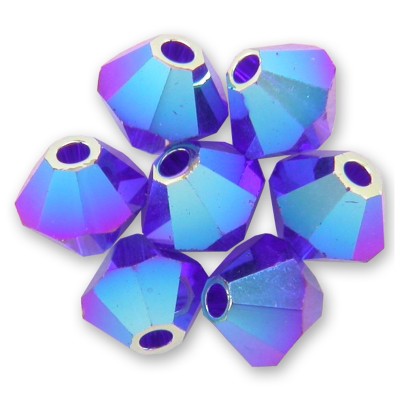 Swarovski 5328 Xilion Bead 4mm Cobalt AB2x Bicone