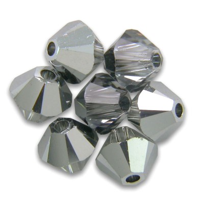 Swarovski 5328 Xilion Bead 4mm Crystal Light Chrome Bicone