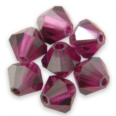 Swarovski 5328 Xilion Bead 4mm Fuchsia Satin Bicone