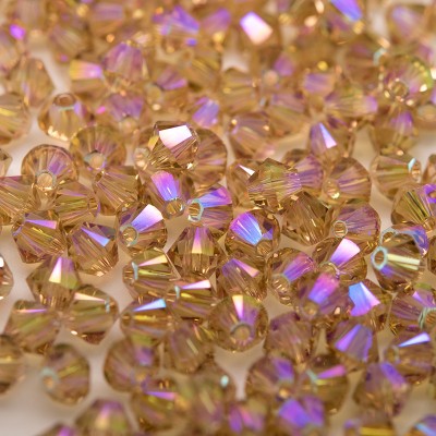 Swarovski 5328 Xilion Bead 4mm Light Colorado Topaz (246) Shimmer2 Bicone.