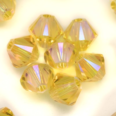 Swarovski 5328 Xilion Bead 4mm Light Topaz (226) Shimmer2 Bicone.