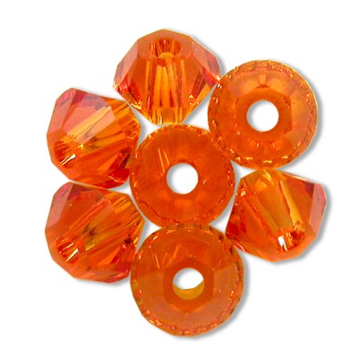 Swarovski 5328 Xilion Bead 4mm Tangerine Bicone