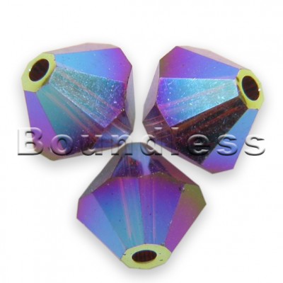 Swarovski 5328 Xilion Bead 6mm Burgundy AB2x Bicone