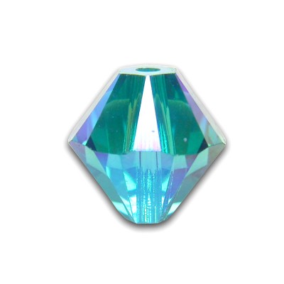 Swarovski 5328 Xilion Bead 8mm Blue Zircon AB2x Bicone
