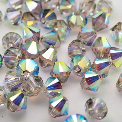 Swarovski 5328 Xilion Bead 8mm Crystal AB/Satin Bicone