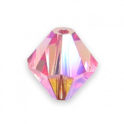 Swarovski 5328 Xilion Bead 8mm Light Rose AB2x Bicone