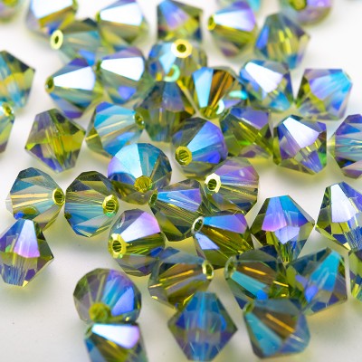 Swarovski 5328 Xilion Bead 8mm Olivine AB2x Bicone