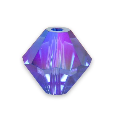 Swarovski 5328 Xilion Bead 8mm Sapphire AB2x Bicone