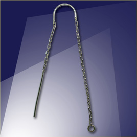 .925 Black Finish Sterling Silver Ear Threaders
