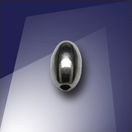 .925 Black Finish Sterling Silver 4 x 6.85mm Oval Bead with a 1.5mm Hole