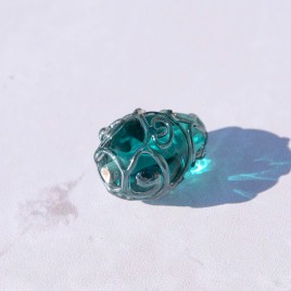 Ceramic 12x8mm Spiral Drop Czech Glass Lampwork Bead