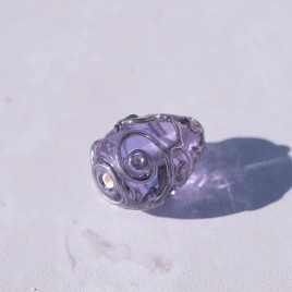 Violet 12x8mm Spiral Drop Czech Glass Lampwork Bead