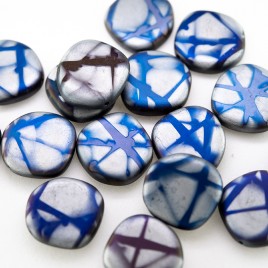 Strong Blue 15mm matt metallic fantasy bead with a 0.8mm hole.