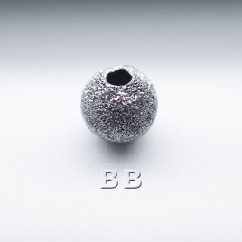 .925 Black Finish Sterling Silver 6mm Stardust Bead with 1.5mm Hole - Retail system