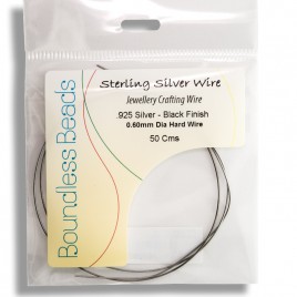 .925 Black Finish Sterling Silver Hard Wire 0.6mm Dia