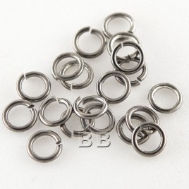 .925 Black Finish Sterling Silver 0.76 x 4.5mm jumpring